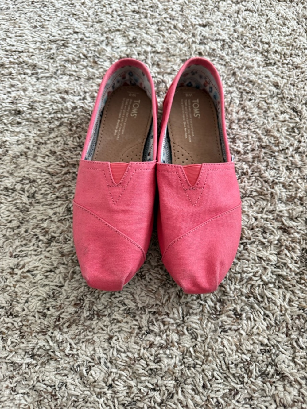 Toms Women's Slip-On Canvas Flats in Coral